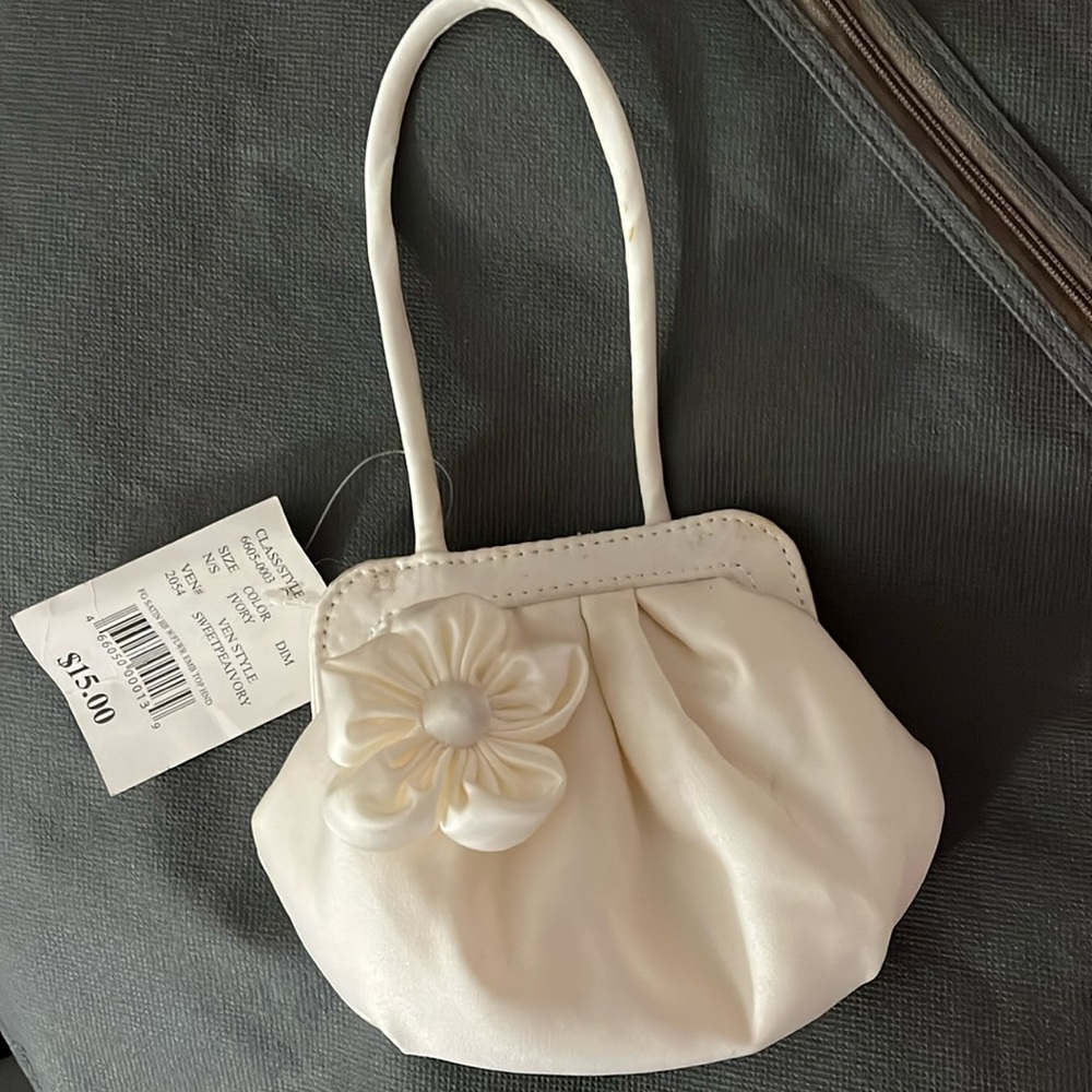 New tags, small flower girl purse